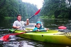 Photo: Druskininkai Lithuania attractions - family canoe tours with children - Dzukijos uoga
