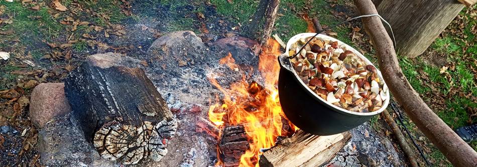 Lithuanian mushroom dishes: soup on fire